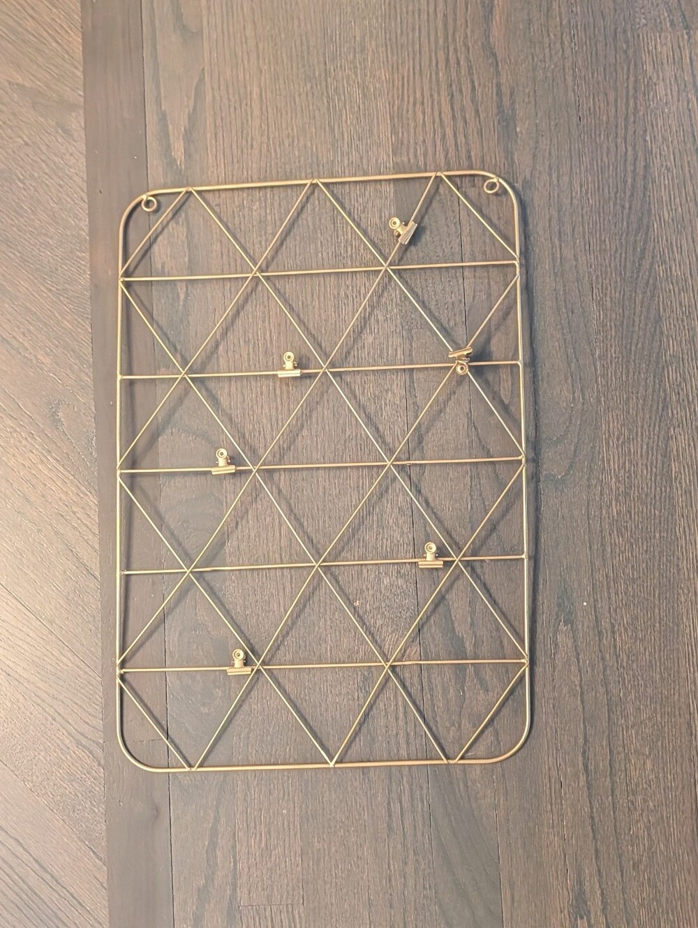 Gold Geometric Wire Wall Memo Grid / Photo Board (approx. 14.5" x 21")